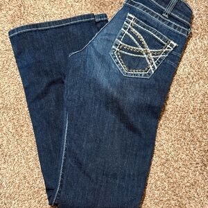 Ariat Dark Blue Boot Cut Jeans with Embroidered Pocket